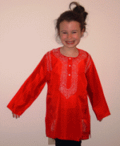 Children's  red Kurtas from India